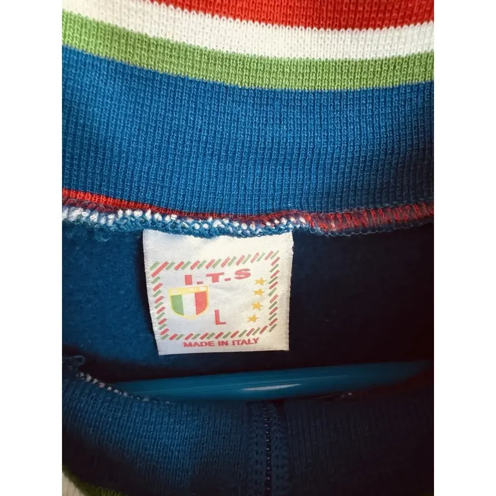 Italia Men’s Sweatshirt I.T.S Brand Made In Italy Sz Large Zip Up